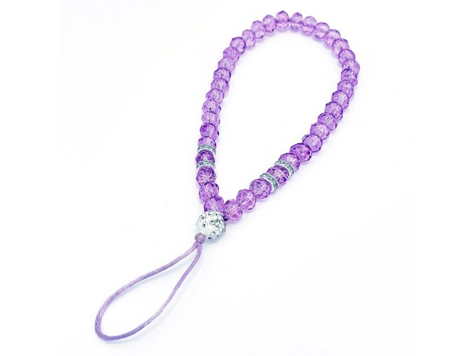 eng pl Phone lanyard pendant string cristal glass beads purple 72145 1