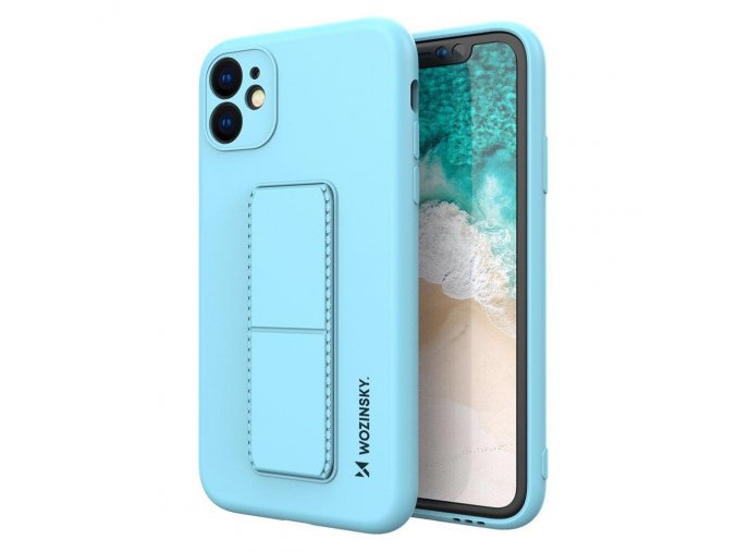 eng pl Wozinsky Kickstand Case flexible silicone cover with a stand iPhone 11 light blue 69447 1