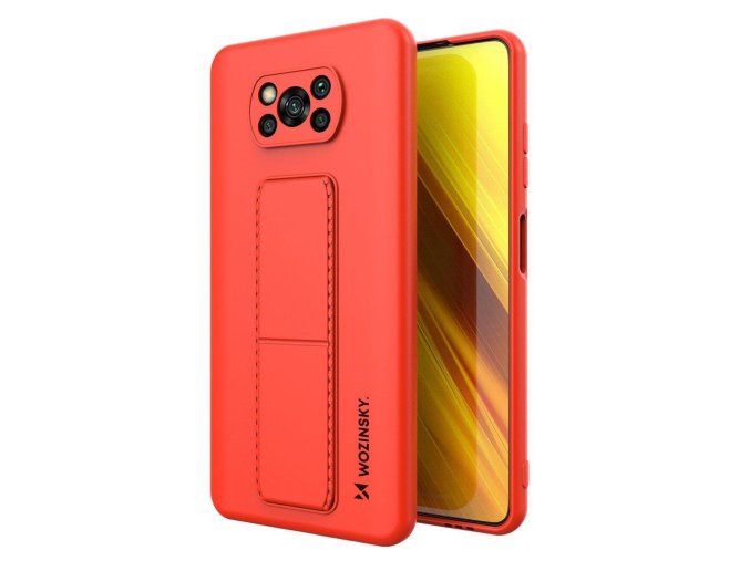 eng pl Wozinsky Kickstand Case flexible silicone cover with a stand Xiaomi Poco X3 NFC Poco X3 Pro red 69603 1