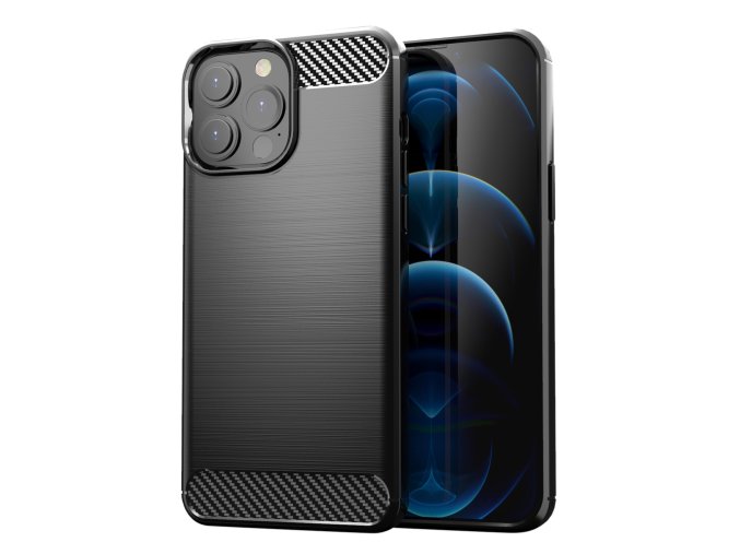 eng pl Carbon Case Flexible Cover TPU Case for iPhone 13 Pro black 74273 1