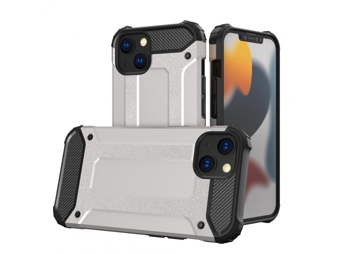 eng pl Hybrid Armor Case Tough Rugged Cover for iPhone 13 silver 74431 1