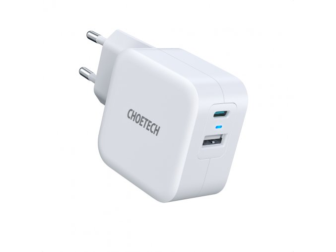 eng pl Choetech fast wall charger QC PD 38W 5A USB Type C USB A white PD5002 EU 79970 1