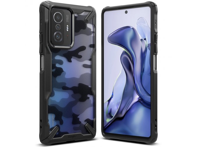 eng pl Ringke Fusion X Design durable PC Case with TPU Bumper for Xiaomi Mi 11T Pro Mi 11T Camo Black FX587E73 87716 1