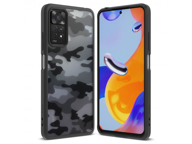 eng pl Ringke Fusion Matte Cover Case with Gel Frame for Xiaomi Redmi Note 11 Pro 5G 11 Pro 5G 11 Pro Black Camo Black FM624E73 95521 1