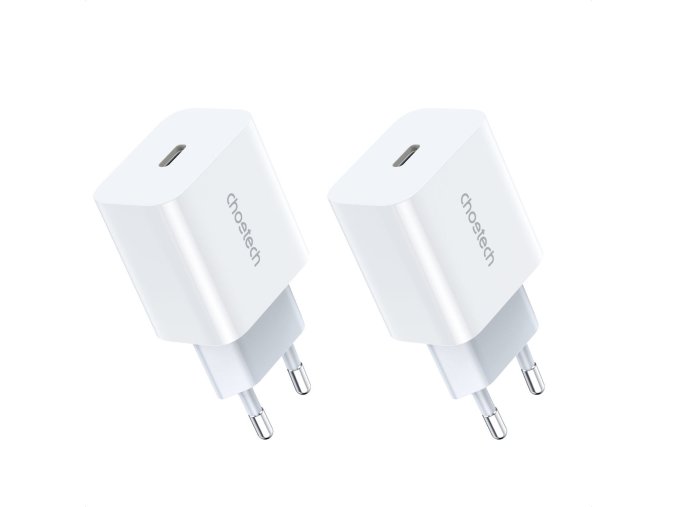 eng pl Choetech Set 2 x Wall Charger EU Power Adapter for Fast Charging USB Type C Power Delivery 20W 3A White PD5005 EU 89355 13