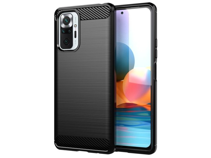 pol pl Carbon Case elastyczne etui pokrowiec Xiaomi Redmi Note 10 Pro czarny 69972 1