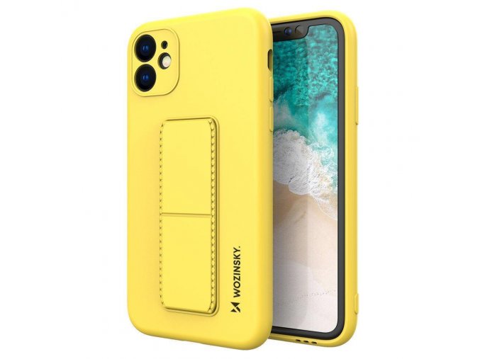 eng pl Wozinsky Kickstand Case Silicone Stand Cover for Samsung Galaxy A22 5G Yellow 72928 1