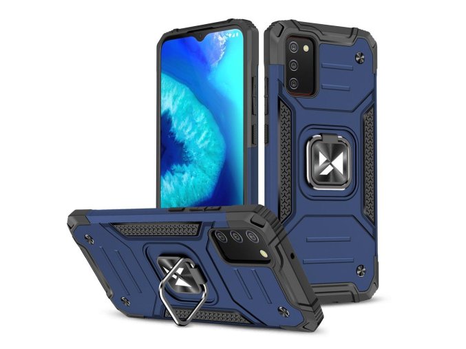 Wozinsky Ring Armor kryt na Samsung Galaxy A03s - modrý