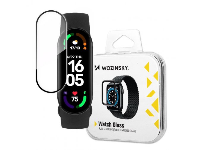 Wozinsky hybridní 3D sklo na displej hodinek Xiaomi Mi Band 6 - černé