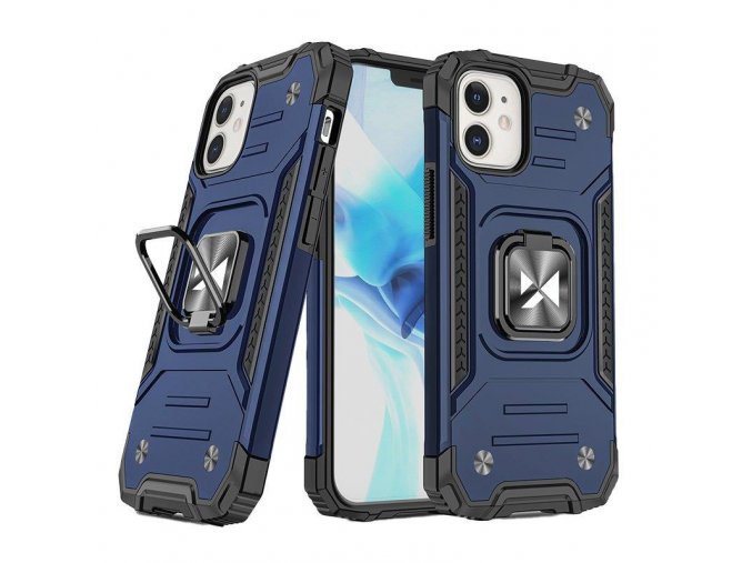 Wozinsky Ring Armor kryt na iPhone 14 - modrý