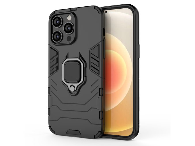 Armor kryt s prstýnkem na iPhone 14 Pro Max - černý