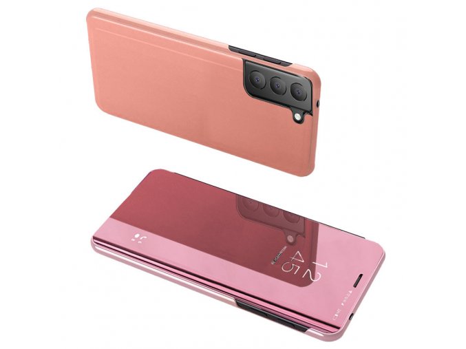 Clear View neoriginální pouzdro na Samsung Galaxy S21 FE - růžové