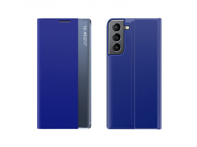 Pouzdro Sleep Flip S-View Cover na Samsung Galaxy S22 - modré