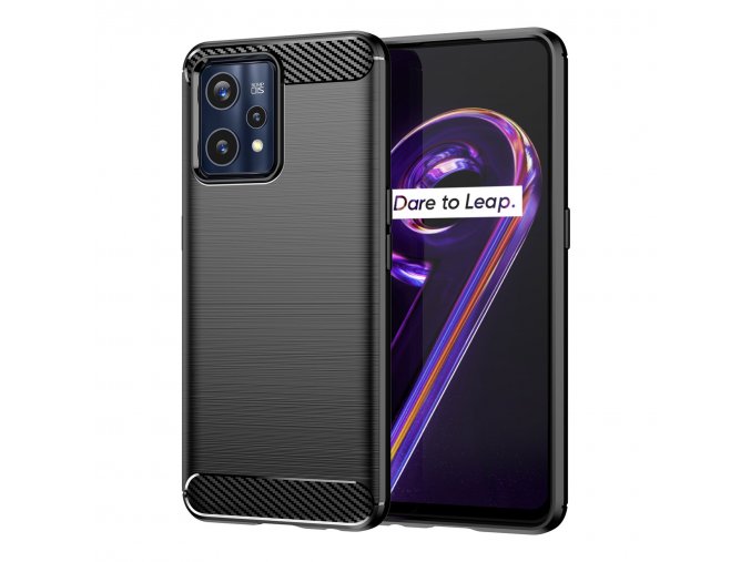 Ohebný carbon kryt na Realme 9 Pro Plus - černý