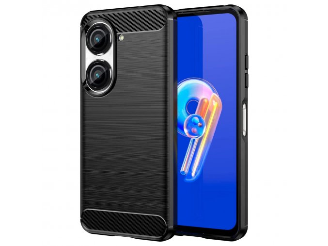 Ohebný carbon kryt na Asus Zenfone 9 - černý