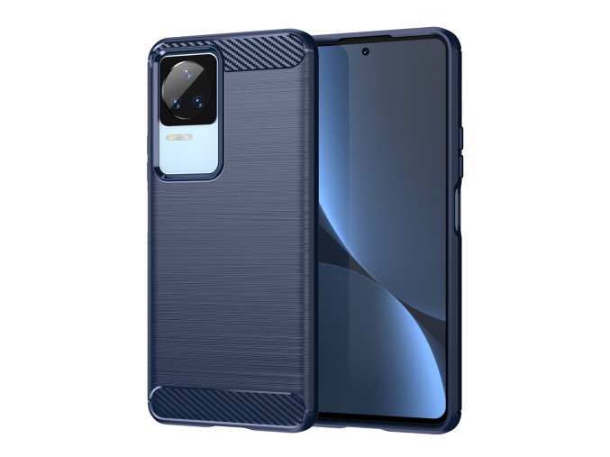 Ohebný carbon kryt na Xiaomi Poco F4 5G - modrý