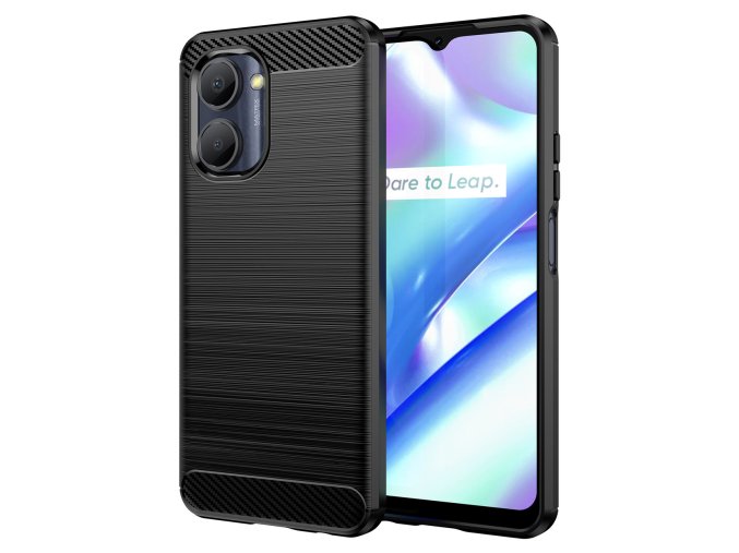 Ohebný carbon kryt na Realme C33 - černý