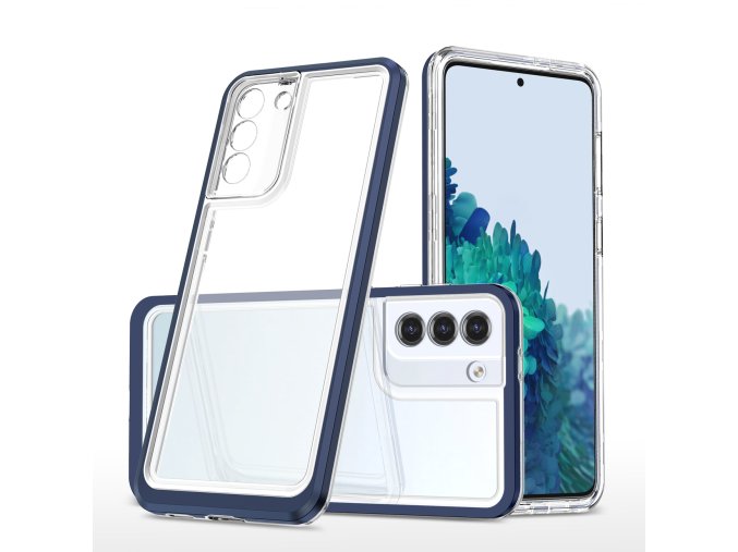 Akrylový Clear 3v1 obal na Samsung Galaxy S23 - modrý