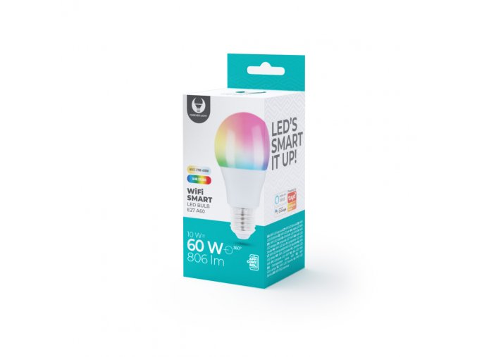 Wi-Fi LED SMART žárovka E27 A60 10W RGB+CCT+DIM Tuya 806lm 230V Forever