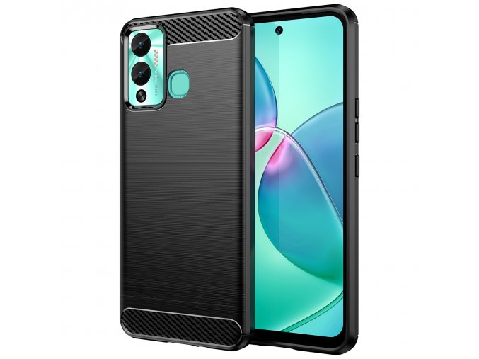 Ohebný carbon kryt na Infinix Hot 12 Play - černý