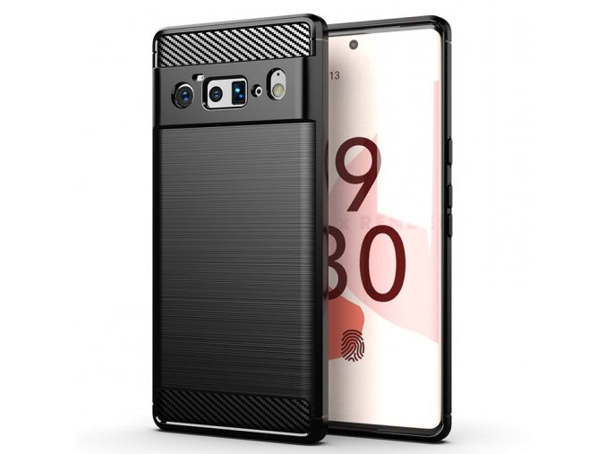 Ohebný carbon kryt na Google Pixel 6 Pro - černý