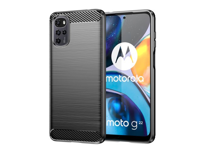 Ohebný carbon kryt na Motorola Moto E32 / Moto E32s - černý