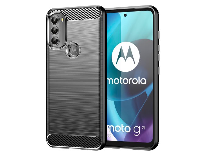 Ohebný carbon kryt na Motorola Moto G71 5G - černý