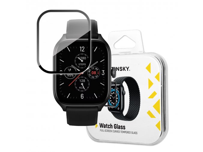 Wozinsky hybridní 3D sklo na displej hodinek Xiaomi Amazfit GTS 4 - černé