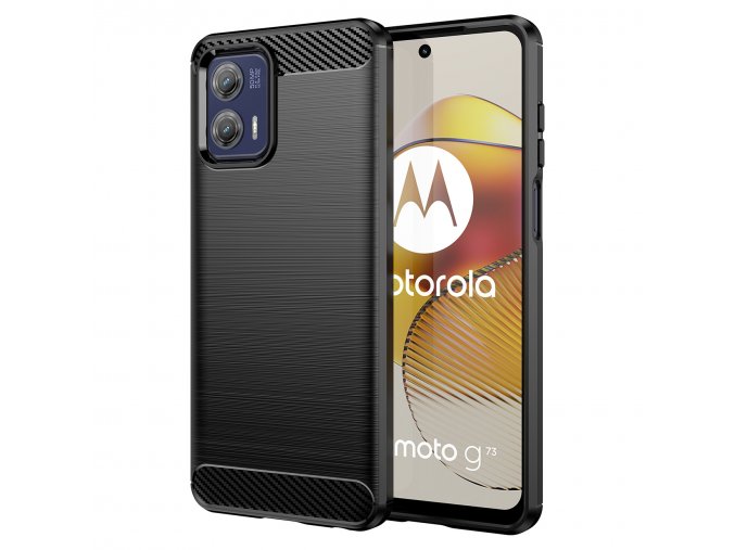 Ohebný carbon kryt na Motorola Moto G73 - černý