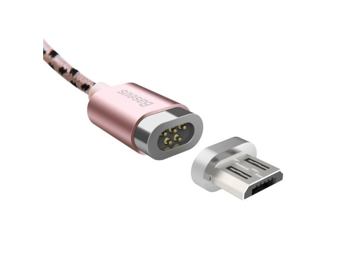 basus magnetický kabel micro usb růžový 1