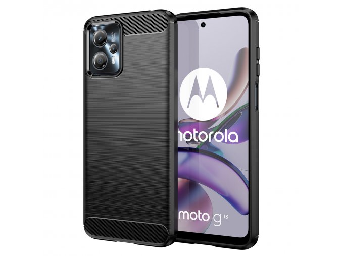 Ohebný carbon kryt na Motorola Moto G13 / G23 - černý