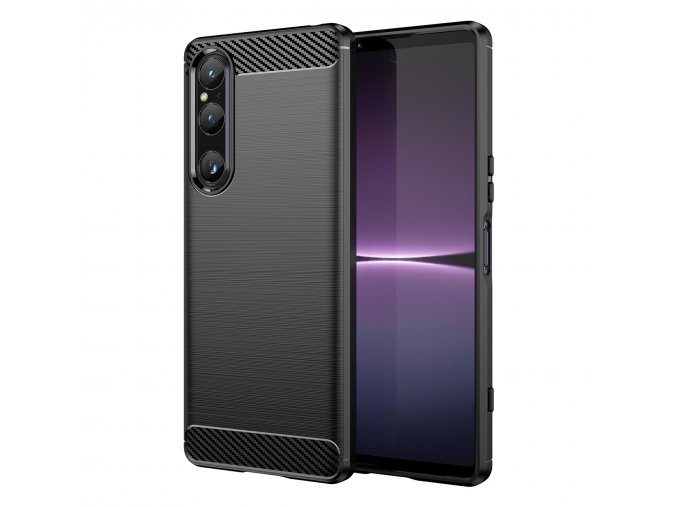 Ohebný carbon kryt na Sony Xperia 1 V - černý