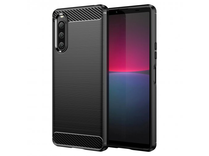 Ohebný carbon kryt na Sony Xperia 10 V - černý