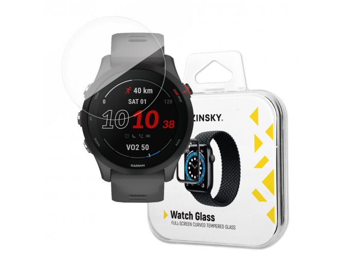 Wozinsky hybridní 3D sklo na displej hodinek Garmin Forerunner 255 - černé