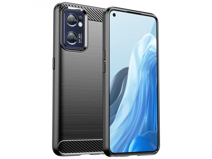 Ohebný carbon kryt na Realme Narzo 50 5G - černý