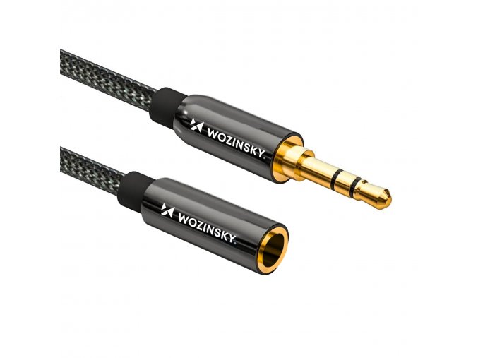 Wozinsky prodlužovací kabel mini jack AUX, 3 m – černý