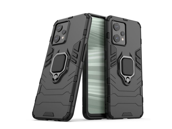 Armor kryt s prstýnkem na Realme 9 / Realme 9 Pro Plus - černý