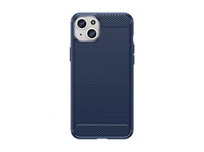 Ohebný carbon kryt na iPhone 15 Plus - modrý