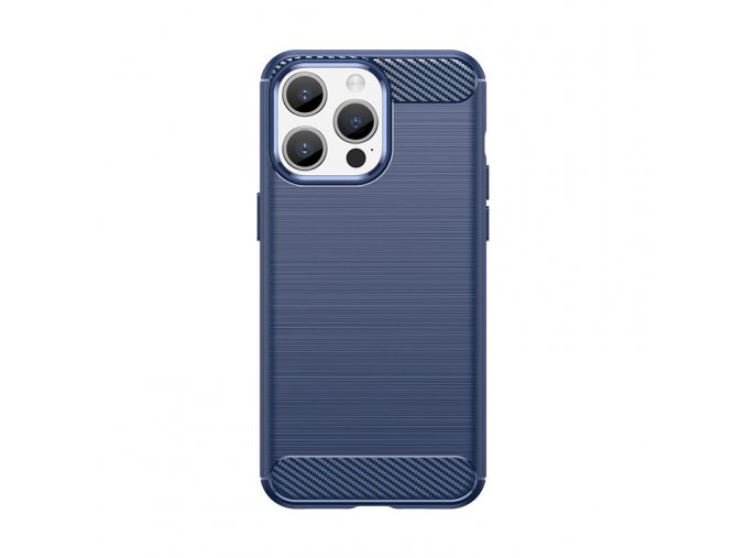 Ohebný carbon kryt na iPhone 15 Pro Max - modrý