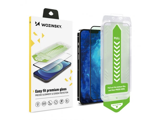 Wozinsky Premium tvrzené sklo s aplikačním rámečkem na iPhone 15 Pro Max - černé