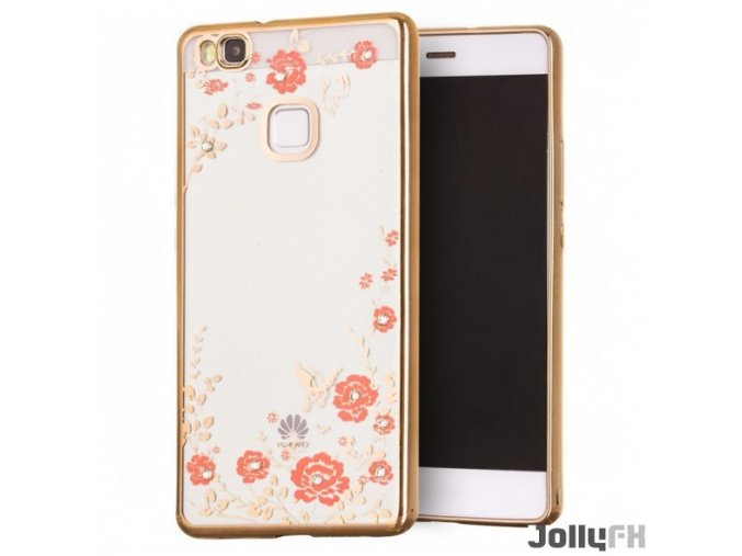 jollyfx bloomy vaska stil tpu gel vaska blommor huawei p9 lite guld