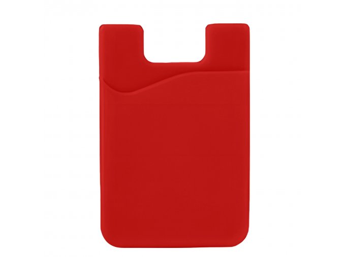 Samolepicí pouzdro na karty na záda telefonu - červené