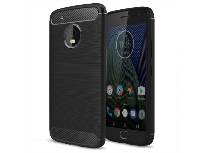 Ohebný carbon kryt na Lenovo Moto G5 Plus černý 1