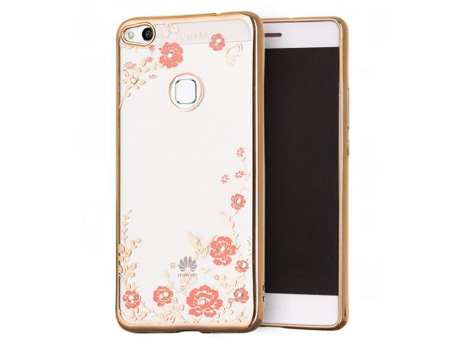 TPU Gel Case Flower Cover Huawei P9 Lite 2017, P8 Lite 2017 zlatý 1