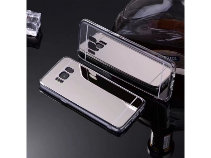 Zrcadlový silikonový kryt na Samsung Galaxy S8 stříbrný 1