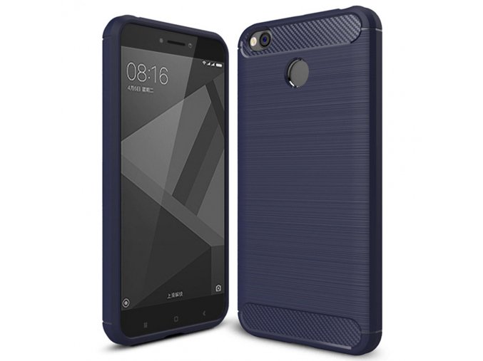 Ohebný carbon kryt na Xiaomi Redmi 4X modrý 1