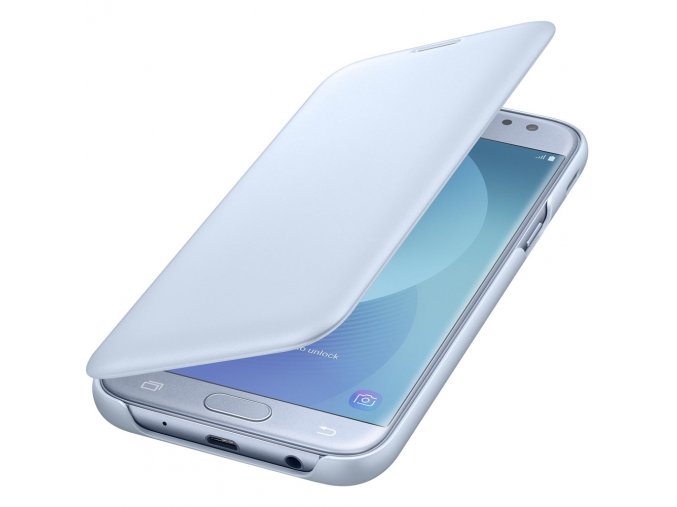 Samsung flip wallet pouzdro na Samsung Galaxy j5 2017 modré pootevřené