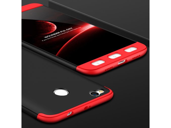 360 oboustranný kryt na Xiaomi Redmi 4X červenočerný