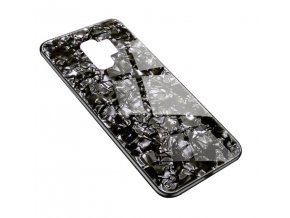 Skleněný luxusní Marble kryt na Samsung Galaxy S9 - černý