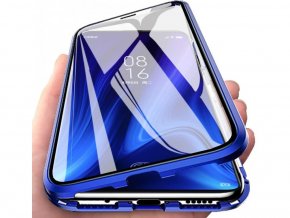 Magnetický oboustranný kryt s tvrzeným sklem na iPhone 7 / 8 / SE 2020 / SE 2022 - modrý